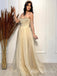 Champagne Strapless Long Sleeves Beaded Evening Gown Long Evening Party Prom Dresses,MB818