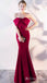 Elegant Red Bow Mermaid Long Party Dress Prom Dresses ,MB10948