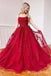 Gorgeous Spaghetti Straps Lace up Back Lace Appliques A-line Long Party Dress Prom Dresses ,MB10951