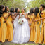 Stylish Mismatched Yellow Mermaid Long Bridesmaid Dresses ,BD251