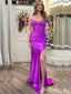 Sexy Spaghetti Straps Open Back Beaded Sheath Sweetheart High Slit Evening Gown Long Formal Dresses Prom Dresses,MB395