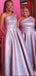 Sexy Pink One Shoulder Simple Cheap A-Line Long Bridesmaid Dresses ,BD162