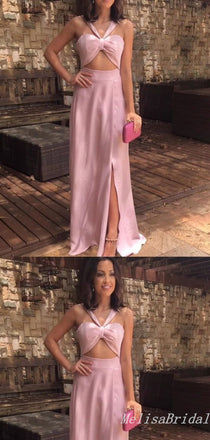 Sexy Elegant Side Slit Column Evening Gown Maxi Long Formal Dresses Prom Dresses,MB435