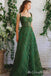 Gorgeous Green Lace Appliques A-line Long Party Dress Prom Dresses ,MB10957