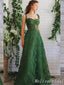 Gorgeous Green Lace Appliques A-line Long Party Dress Prom Dresses ,MB10957