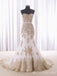 Elegant Gold Strapless Lace Appliques Mermaid Party Dress Long Prom Dresses to Impress,MB948