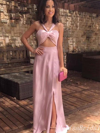 Sexy Elegant Side Slit Column Evening Gown Maxi Long Formal Dresses Prom Dresses,MB435