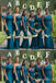 Mismatched Blue Mermaid Long Bridesmaid Dresses ,BD212