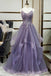 Gorgeous Grape Lace Appliques A-line Long Party Dress Prom Dresses  ,MB10960