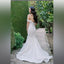 Elegant White V Neck Off Shoulder Beading Mermaid Long Wedding Dresses,WD53