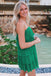 Elegant Green Spaghetti Straps A-Line Chiffon Strapless Cheap Simple Short Homecoming Dresses, HD99