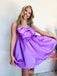 Elegant Purple Strapless Simple Cheap A-Line Short Homecoming Dresses, HD198