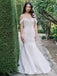 Elegant White V Neck Off Shoulder Beading Mermaid Long Wedding Dresses,WD53