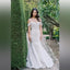 Elegant White V Neck Off Shoulder Beading Mermaid Long Wedding Dresses,WD53