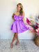 Elegant Purple Strapless Simple Cheap A-Line Short Homecoming Dresses, HD198