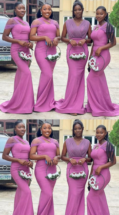 Misatched Elegant Mermaid Long Bridesmaid Dresses ,BD254