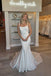 Elegant White Spaghetti Straps Strapless Mermaid Long Wedding Dresses,WD54