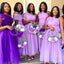 Elegant Light Purple Tulle Simple Cheap A-Line Long Bridesmaid Dresses,BD186