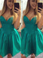 Green Sweetheart Strapless A-line Graduation Party Short Homecoming Dresses, HD463