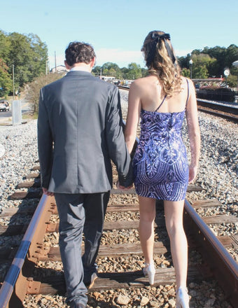 Elegant purple Straight Across Short Party Dress Short Homecoming Dress, HD487