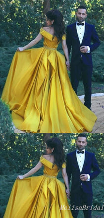 Elegant Off-The-Shoulder Beaded A-Line Evening Gown Maxi Long Formal Dresses Prom Dresses,MB437