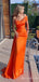 Sexy Orange Beaded Sheath Off-The-Shoulder Evening Gown Maxi Long Formal Dresses Prom Dresses,MB511