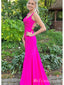 Elegant Pink Strapless Simple Spaghetti Strap beading Evening Prom Dresses,MB85