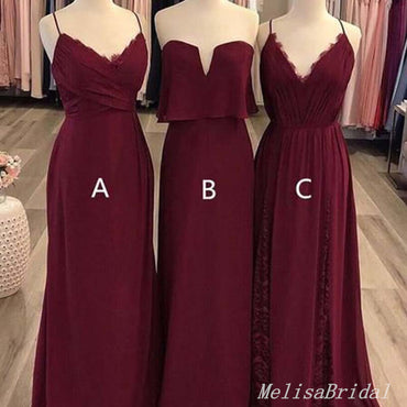 Mismatched Simple Elegant Column Long Bridesmaid Dresses,BD199