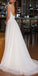 Elegant Spaghetti Straps Side Slit Appliques Tulle A-Line Long Wedding Dresses ,WD69