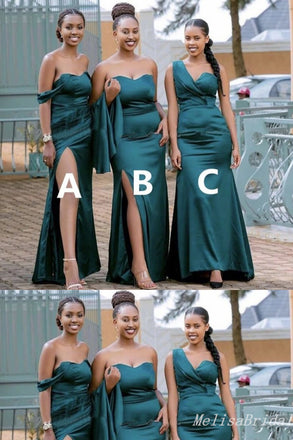 Mismatched Green Mermaid Long Bridesmaid Dresses,BD201