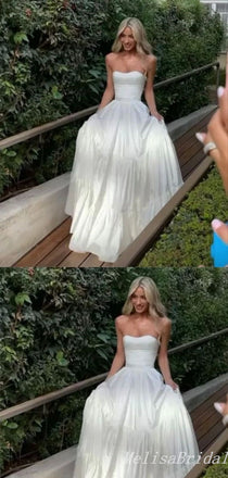 Elegant Strapless A-Line Evening Gown Maxi Long Formal Dresses Prom Dresses ,MB457