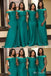 Green Sparkle Off Shoulder Mermaid Plunging Long Bridesmaid Dresses ,BD215