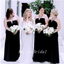 Elegant Strapless Black Long Cheap Charming Bridesmaid Dresses,BD35