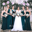 Mismatched Green Long Side Slit Cheap Charming Bridesmaid Dresses,BD37