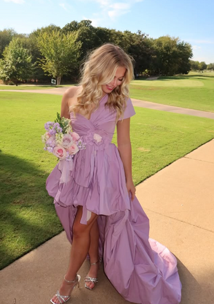 Popular High-low Purple A-line Long Formal Dress to Impress,MB11074