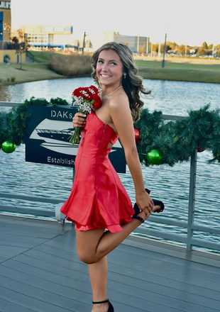 Elegant Red Straight Across Short Party Dress Short Homecoming Dress, HD538