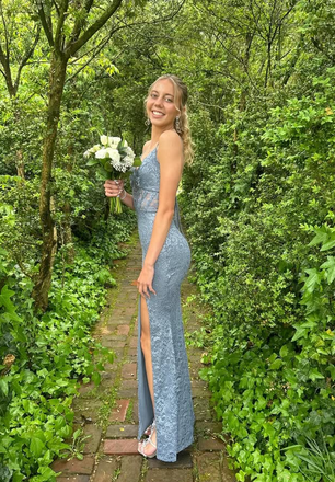 Sexy Blue Mermaid Spaghetti Straps Long Formal Dress to Impress,MB11078