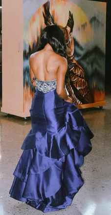 Elegant Blue Mermaid Sweetheart Long Formal Dress to Impress,MB11082
