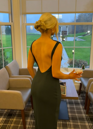 Elegant Green Sabrina Mermaid Long Formal Dress to Impress,MB11109