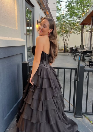 Elegant Black A-line Sweatheart Long Formal Dress to Impress,MB11101