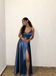 Sexy Blue A-line Spagehetti Straps Long Formal Dress to Impress,MB11099