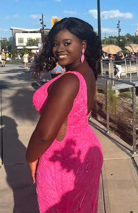 Sexy Pink Mermaid V-neck Long Formal Dress to Impress,MB11103