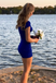 Elegant Blue Off-shoulder Short Party Dress Short Homecoming Dress, HD551