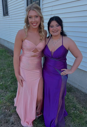 Elegant Purple V-neck Mermaid Long Formal Dress to Impress,MB11141