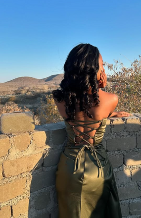 Sparkly Green Straight Across Mermaid Long Formal Dress to Impress,MB11144