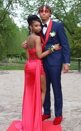 Sexy Red Slit Mermaid  Long Formal Dress to Impress,MB11169