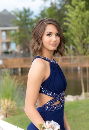 Elegant Blue Halter Slit Long Formal Dress to Impress,MB11187