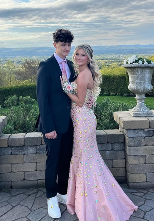 Sparkly Pink Sweetheart Mermaid Long Formal Dress to Impress,MB11189