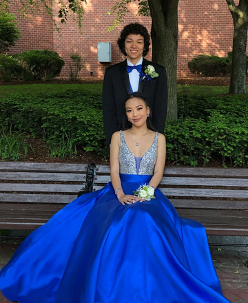 Sparkly Blue A-line V-neck Long Formal Dress to Impress,MB11181