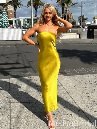 Sexy Gold Mermaid Straight Across Long Formal Dress to Impress,MB11206